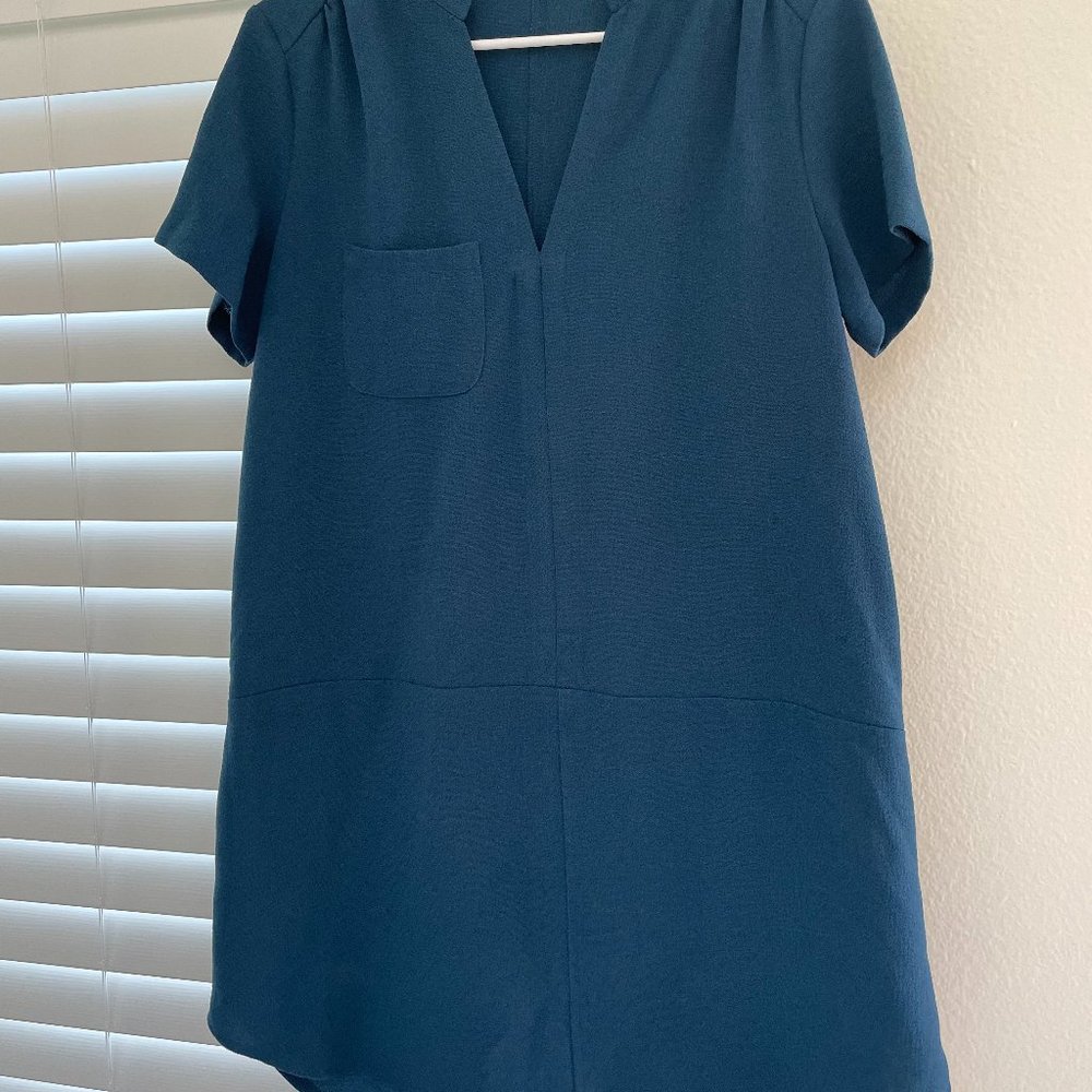 Lush Shirt Short Sleeve Mini Dress, Size M, Jade
